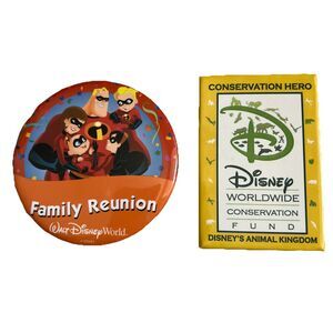 2 Pins Disney Conservation Fund Animal Kingdom WDW Incredibles “Family Reunion”